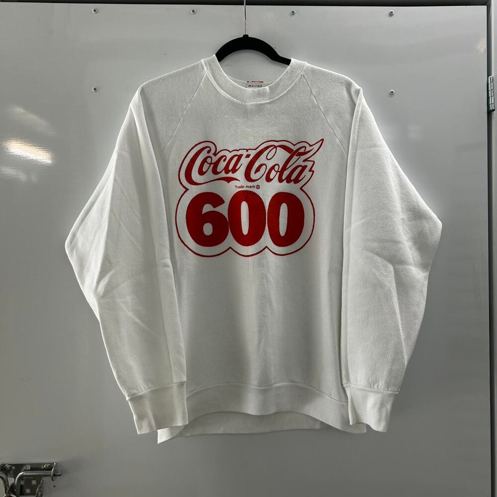 VTG 90s Coca-Cola 600 white and red sweatshirt